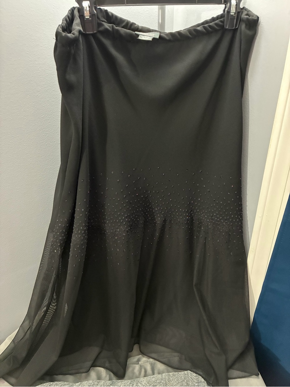 dressbarn Black Maxi Skirt with Beaded Detail